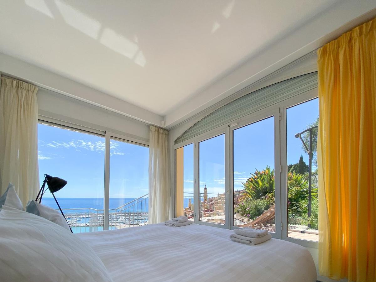 Villa L'Ensoleillee Vue Panoramique Mer, 250 M De La Plage Et Du Centre Ville Menton Dış mekan fotoğraf