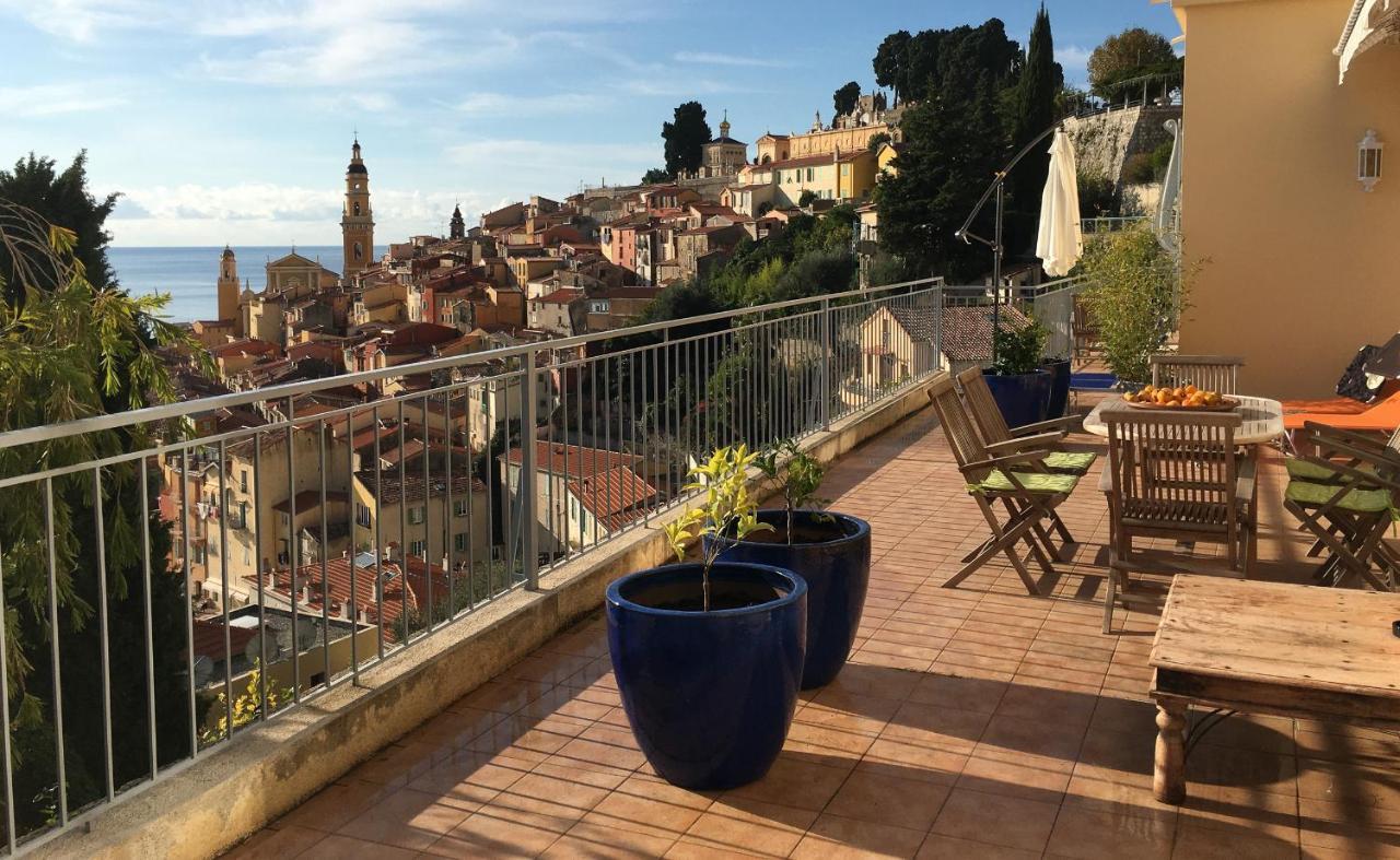 Villa L'Ensoleillee Vue Panoramique Mer, 250 M De La Plage Et Du Centre Ville Menton Dış mekan fotoğraf